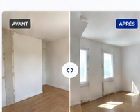 Avant après rénovation complète d'un salon